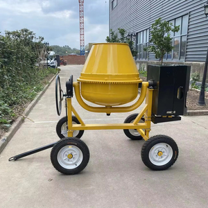 Bétonnière portable à <span class=keywords><strong>moteur</strong></span> diesel 350L/500L, mini-machine mobile avec pompe, puissance de mélange 8HP, déchargement hydraulique - Product Image 1