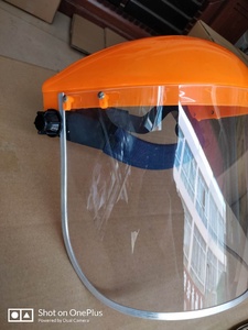 Demi-casque bleu/noir/blanc/Orange/<span class=keywords><strong>rouge</strong></span>/jaune bord en aluminium Polycarbonate écrans faciaux visière Protection des travailleurs CE ANSI 2000 - Product Image 2