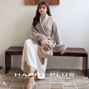 กระโปรงทรงหางปลา Happy Plus สีขาว สำหรับฤดูหนาว ความยาวปานกลาง ผ้าโพลีเอสเตอร์ สีพื้น ไซส์พลัส สำหรับผู้หญิง เอวธรรมชาติ - Product Image 5