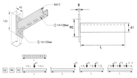 Support cantilever UTT7241 avec dimensions et longueur personnalisées pour condenseur ou support de tuyauterie CVC 41x41mm Tianying Machinery