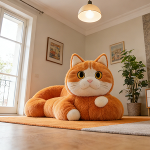 Sofá Moderno y Creativo con Forma de Gato, Sofá Único con Diseño Animalista para Sala de Estar, Asiento Acolchado de Terciopelo Suave de Lujo, Mueble Decorativo Elegante - Product Image 3