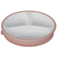Ensemble d'assiettes et de bols pour bébé à motifs de dessins animés modernes, en porcelaine et silicone, sans BPA, passe au micro-ondes, passe au lave-vaisselle, antidérapant, avec ventouse