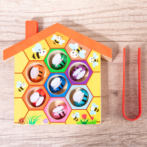 Gioco Educativo in Legno CE CPC per Bambini, Gioco delle Api con Clip, Riconoscimento dei Colori, Interazione Genitore-Figlio, Casa delle Api Creativa per Bambini - Product Image 6