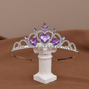 Оптовая продажа, тиара для выпускного бала с кристаллами королевы принцессы, с сердечками, корона для дня рождения, Детская корона, аксессуары для волос для девочек - Product Image 4