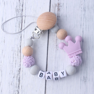 Cadenas de silicona para chupetes de bebé con clip, diseño de luna, personalizables con nombre, para niños, sets de productos <span class=keywords><strong>2022</strong></span>, cadena de chupete DIY - Product Image 5