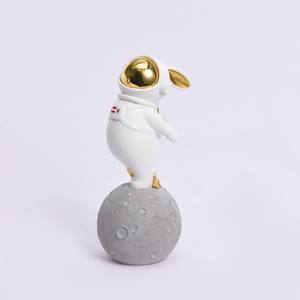 Lively <span class=keywords><strong>Chubby</strong></span> Pedal Luna Conejo Astronauta Artesanía Decoración Dormitorio Regalo Escultura de resina - Product Image 4