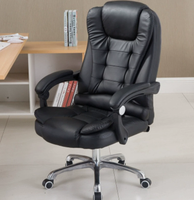 Chaise de bureau de direction, chaise d'ordinateur de luxe légère, chaise d'étude confortable et ergonomique en cuir pour usage domestique, avec accoudoirs pivotants