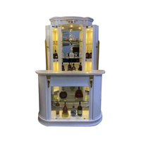 Meuble Bar Classique Noir de Luxe pour la Maison, Armoire à Vin en Bois, Meuble de Salon, Grand Meuble d'Angle en Bois pour Présenter les Bouteilles de Vin