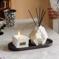 C & H Ensemble diffuseur de roseaux en céramique personnalisé de luxe Diffuseur de roseaux en argile céramique Coffret cadeau de parfum d'intérieur Bouteille diffuseur de roseaux écologique