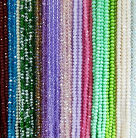 Manik-manik Kaca Facet Grosir 100 Warna Bening 12mm Multi Warna Manik Rondelle Manik Kristal untuk Pembuatan Perhiasan Tas Kristal
