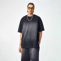 T-shirt personnalisé unisexe pour homme, coupe ample, col rond, manches courtes, effet délavé vintage, vente en gros