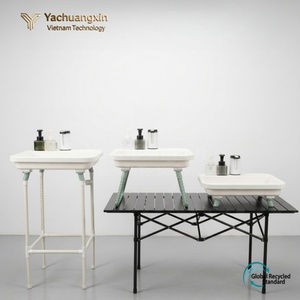 Lavabo portable d'extérieur avec distributeurs de savon et plateau de drainage, design moderne pour le camping - Product Image 3