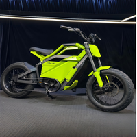 Vélo électrique tout-terrain 1500W avec suspension inversée au lithium, pneus larges, vitesse unique, léger, vitesse maximale >50 km/h