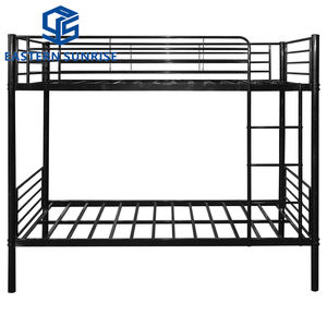 Cama Literas Doble de Metal Negro con Base de Listones - Product Image 1