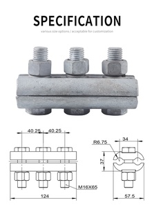 Abrazadera de Ranura Paralela de Acero Galvanizado <span class=keywords><strong>JBB</strong></span>, Fácil Instalación para Instalaciones de Líneas Eléctricas de Distribución en Exteriores - Product Image 3