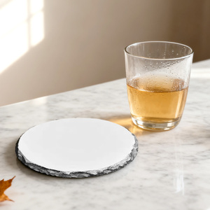 Sublimation <strong>Blank</strong> Coaster Natural Rock <strong>Slate</strong> Art Coasters Custom DIY Round &amp; Square Coasters Great for Table Dining Decorations - Product Image 3