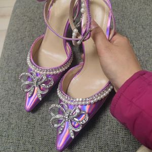Sandalias Mujer 2025, Calzado Femenino de Lujo, Tacones con Cordones y Perlas - Product Image 6