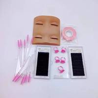 Kit d'extension de cils de haute qualité à marque privée, kit d'entraînement professionnel pour la pratique des cils, tête de mannequin de maquillage