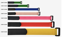Sangle de fixation en nylon 20*200mm réglable et personnalisable avec boucle inversée en O et boucle en plastique, bande auto-agrippante