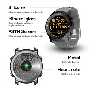 Montre de sport étanche NORTH EDGE pour homme, 50 m, podomètre, chronomètre, moniteur de fréquence cardiaque, bracelet compatible Android et iOS - Product Image 4