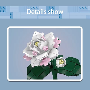 Camellia hoa Thế Giới ABS Xây dựng đồ chơi khối thiết lập hoa trắng mô hình cho bé trai 2 4 năm <span class=keywords><strong>DIY</strong></span> lắp ráp các tính năng điều kiện mới - Product Image 5