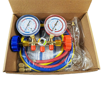 Jauge de collecteur AC manomètre automobile 3 voies para réfrigérant avec jauges antichoc tuyaux coupleurs 536G compteur de réfrigérant