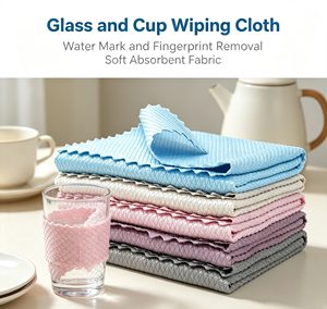 Chiffon de nettoyage en microfibre ultra-fine de 30 cm, motif écaille de poisson, à poils coupés, pour le verre, la cuisine et le démaquillage - Product Image 3