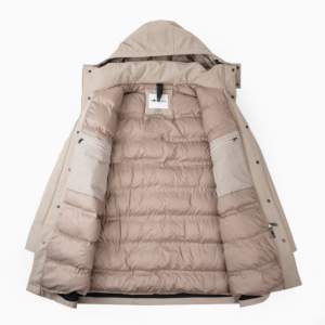 Parka d'hiver mi-longue pour <span class=keywords><strong>homme</strong></span>, <span class=keywords><strong>beige</strong></span>, à capuche, rembourrée en polyester, résistante à l'eau, style <span class=keywords><strong>trench</strong></span>-<span class=keywords><strong>coat</strong></span>, personnalisable - Product Image 3