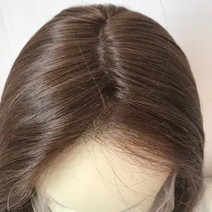 yefinewig handtied skin top lace front 100% russian virgin hair wig
