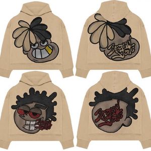 Sweat à capuche pour homme de qualité supérieure, 400 GSM, 100 % coton, coupe oversize, doublé, luxe, impression DTG, technique de lavage à la pierre - Product Image 2