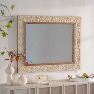 Vintage Carved Rectangular <b>Wall</b> <b>Mirror</b> Ornate Frame <b>For</b> Living Room Bedroom Retro Decor - Product Image 3
