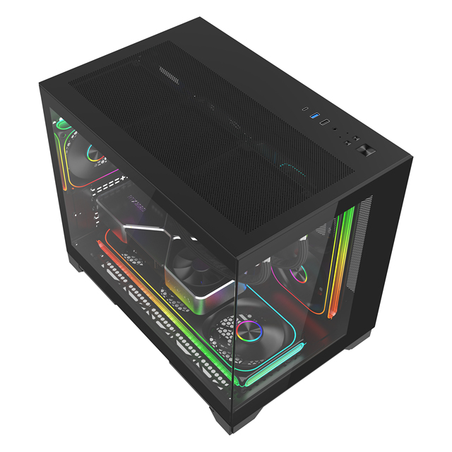 ATX Mid Tower Desktop Removable Tempered Glass RGB Strip White Pc Casing Cpu Cabinet Cooling Gaming Computer case Towers