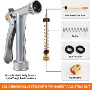 Ugello a <span class=keywords><strong>pistola</strong></span> filettato in zinco per piante prati auto animali domestici-Versatile <span class=keywords><strong>pistola</strong></span> ad acqua da giardino - Product Image 5