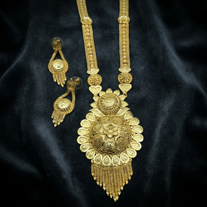 Wholesale Women's 14K 18K 24K Micro Gold Plated Brass Wedding <b>Necklace</b> & Earrings Set Traditional Design <b>Long</b> Jewelry - Product Image 1