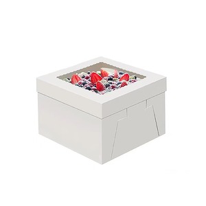 Cao cấp thực phẩm đám cưới bao bì các tông Giá tốt Bánh hộp cửa sổ bánh UV in ấn giấy bán buôn bánh hộp các tông - Product Image 1