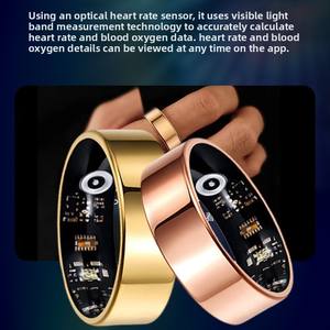 Bague Intelligente Multifonctionnelle en Verre Couleur Unie Unisexe pour <span class=keywords><strong>Streaming</strong></span> Vidéo, Suivi Cardiaque, Oxygène Sanguin, Sommeil et Activités Sportives - Product Image 3