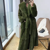 Manteau long style western grande taille pour femme, anti-plis, à larges revers, avec ceinture, couleur unie, pour l'hiver