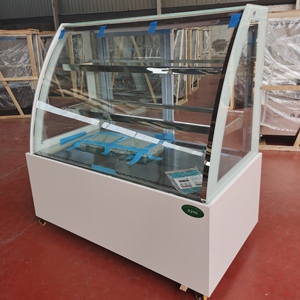 Escaparate de pastel de Vidrio Curvo transparente Refrigerador Panadería Pastelería Stand up Display <span class=keywords><strong>Congelador</strong></span> - Product Image 5