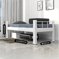 Cadre de lit en métal simple avec matelas en dortoir scolaire à domicile pas cher pour étudiant et adulte