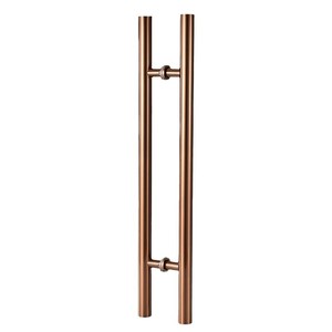 มือจับประตูกระจกหนา สแตนเลส 201 มือจับประตูไม้ ชุบเคลือบสีดำด้าน สีโรสโกลด์ มือจับประตูบานเลื่อน - Product Image 1