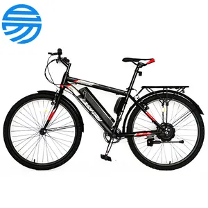 Fabrika üretmek 5.2AH tek hız elektrikli döngüsü çelik çerçeve ve çatal elektrikli bisiklet 26 inç dağ ebike