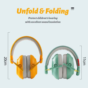 <span class=keywords><strong>Casque</strong></span> <span class=keywords><strong>anti</strong></span>-<span class=keywords><strong>bruit</strong></span> pliable en cuir PU certifié CE <span class=keywords><strong>pour</strong></span> la protection auditive des enfants et le sommeil - Product Image 4