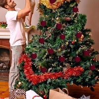 Boules de Noël en plastique velours de haute qualité, résistantes aux intempéries, faites à la main, en vrac, décorations festives pour la maison et le bureau