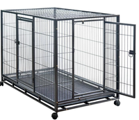 Grande cage pour animaux de compagnie, niche pour chien, cage en fil de fer, fabrication en gros, enclos en acier solide pliable