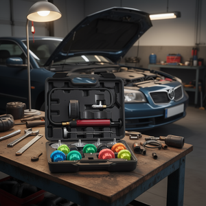 Kit de test de pression de radiateur universel 14 pièces, pompe manuelle pour liquide de refroidissement, bouchon de test en acier codé par couleur, outil de diagnostic - Product Image 2