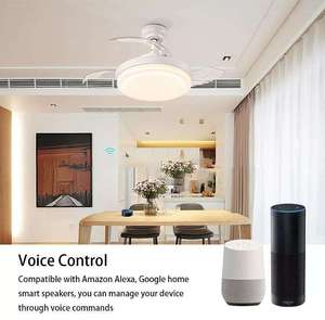 Tuya Smart Life <span class=keywords><strong>WiFi</strong></span> Interruptor de ventilador de techo inteligente Aplicación Temporizador remoto y control de velocidad Compatible con Alexa y Google Home - Product Image 5