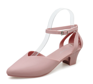 Sandalias de gelatina antideslizantes con hebilla de una palabra para mujer, zapatos de tacón grueso con punta antideslizante, <span class=keywords><strong>2002</strong></span> - Product Image 5