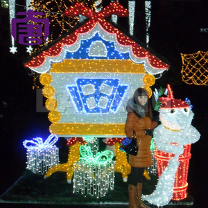 Large Christmas House Shaped LED Light Installation for Commercial Mall Event Decoration Holiday Display Project - Product Image 5