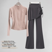 Ensemble de sport pour femme, nouvelle tendance, veste et pantalon slim anti-transpiration à col montant, pour yoga, entraînement, course, fitness, randonnée