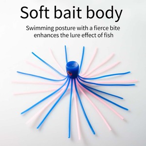 Señuelo de pulpo artificial de 15 cm con falda, señuelo de superficie para pesca en agua salada, cebo blando biónico para pesca con señuelos. - Product Image 5